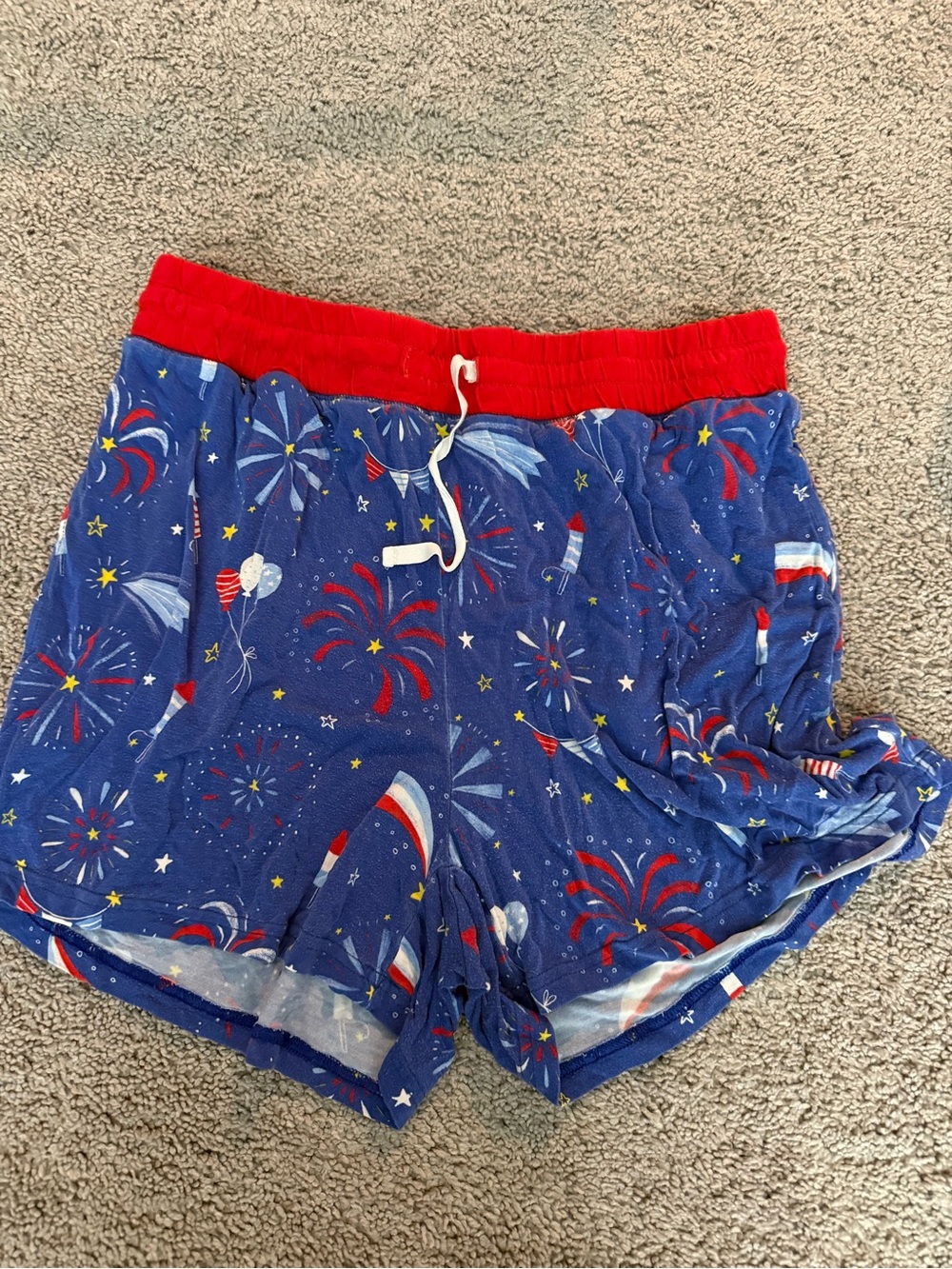 Little Sleepies Red and Blue Fireworks Sleep Shorts